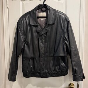 London Fog Black Leather Jacket